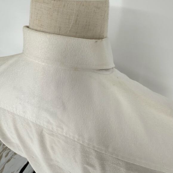 Robert Graham Woven Button Front Short Sleeve Shirt White Jacquard Damask M - Picture 8 of 8